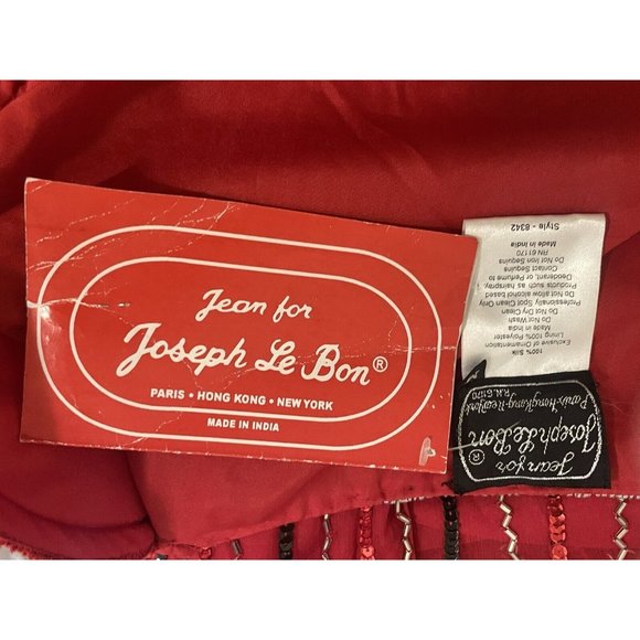 NWT VTG 80's Jean for Joseph Le Bon Silk Sequin Beaded Colorful Holiday Jacket M - Picture 7 of 12